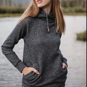 tentree "Burney" Charcoal Gray Pullover Hoodie Sweatshirt